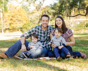 Family Portrait with One Year Old Twin Boys taken in Gainesville,Florida