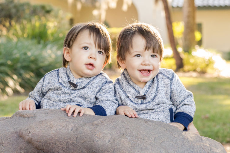 Climbing One Year Old Twin Family Pictures taken in Gainesville,Florida