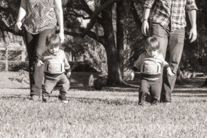 Walking One Year Old Twin Family Pictures taken in Gainesville,Florida
