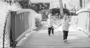 Joyful Two Year Old Twin Family Pictures taken in Tioga,Florida