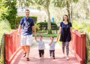 Joyful Two Year Old Twin Family Pictures taken in Tioga,Florida