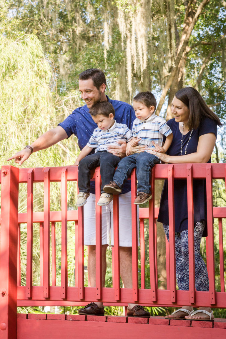 Joyful Two Year Old Twin Family Pictures taken in Tioga,Florida