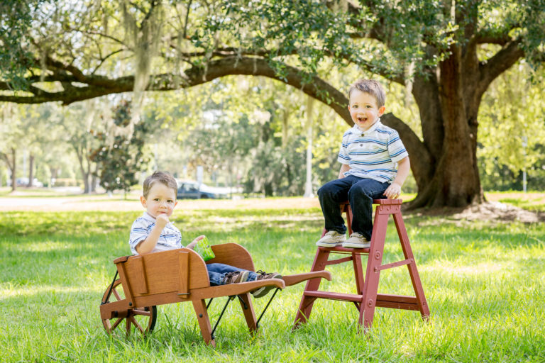 Joyful Two Year Old Twin Family Pictures taken in Tioga,Florida