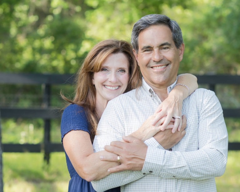 Gorgeous married couple grandparents light filled outside photo Williston Florida