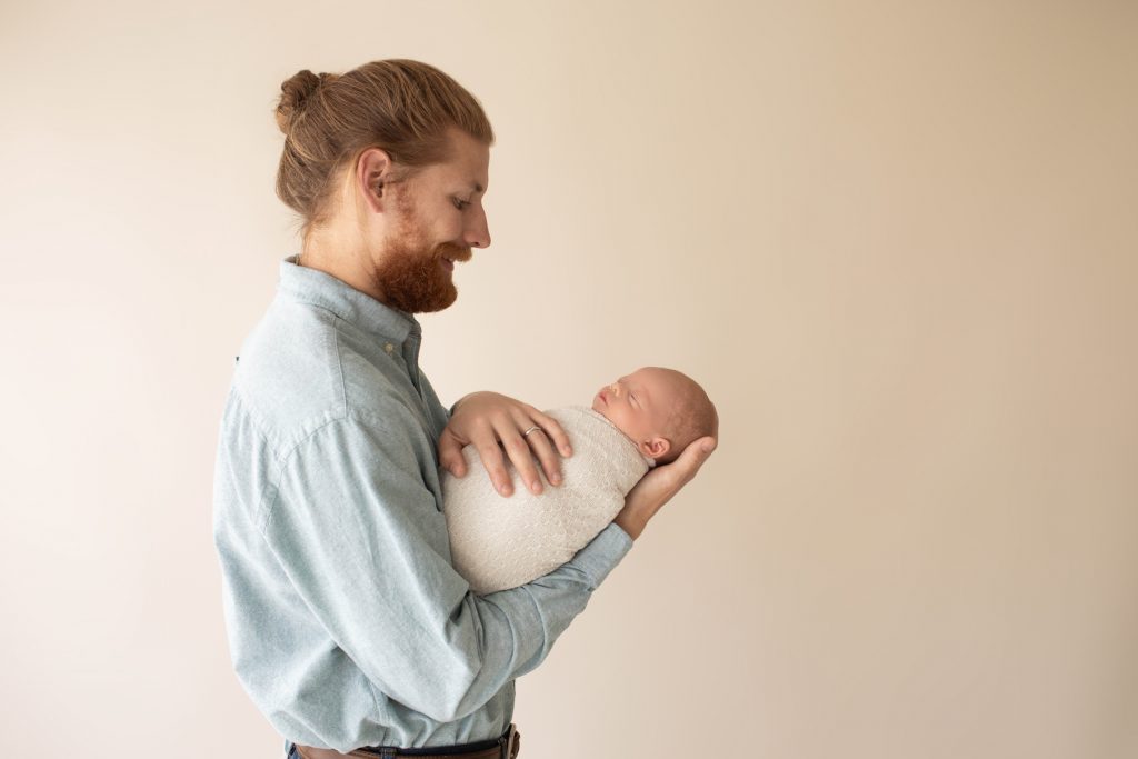 newborn boy and dad