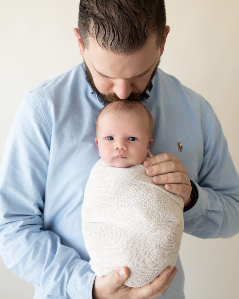 baby boy with dad