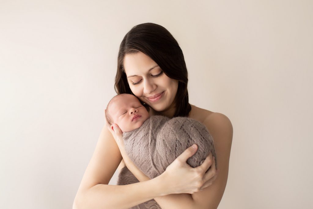 newborn with mom