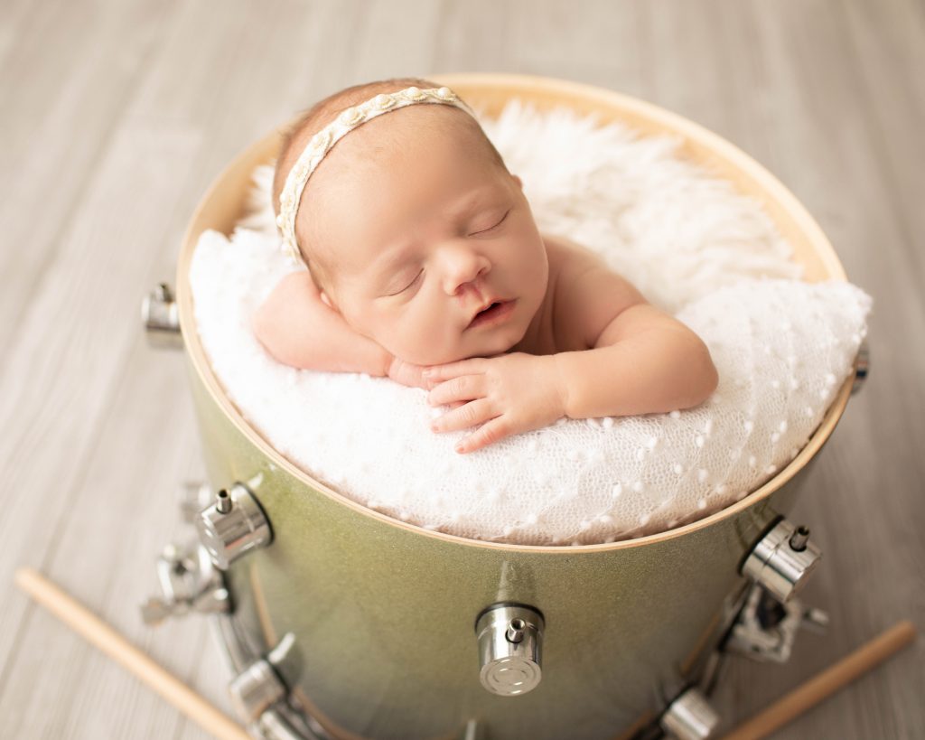 baby photo with drum