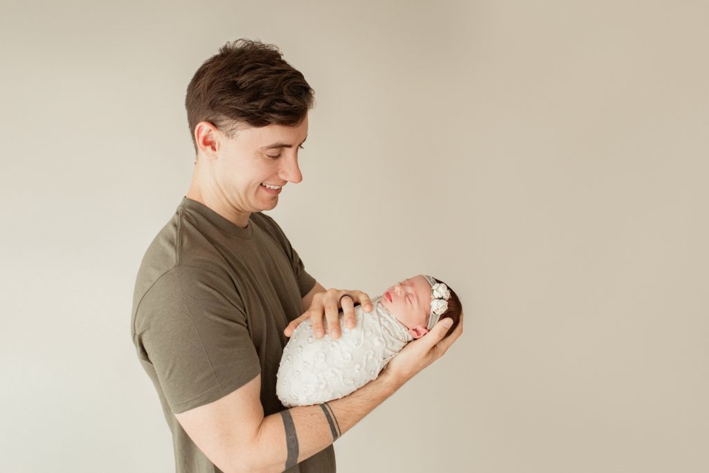 Newborn Baby Girl Photo with Dad Gainesville, Florida