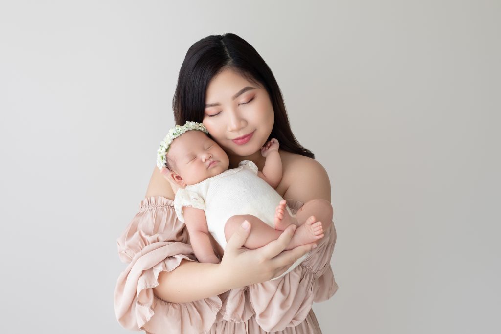 Mommy and Me Newborn Photo with Baby Girl