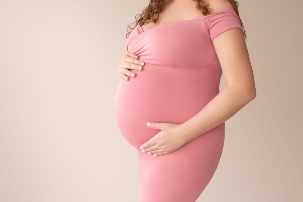 Close-up of Baby Bump for Professional Photo Session