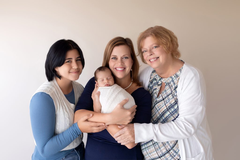 Multigeneration Professional Photo Session with Newborn Baby Boy