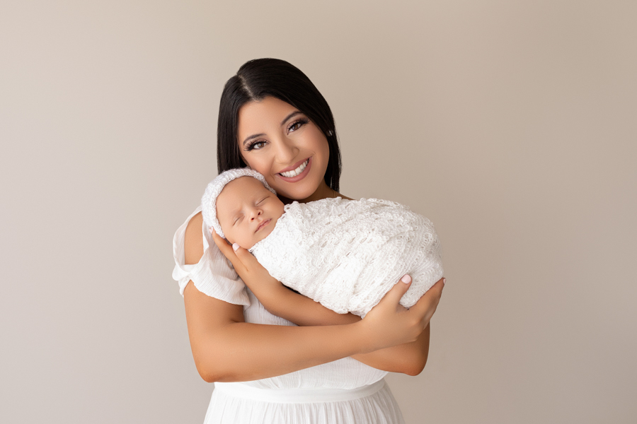 Mommy and Me Newborn Photo with Baby Boy