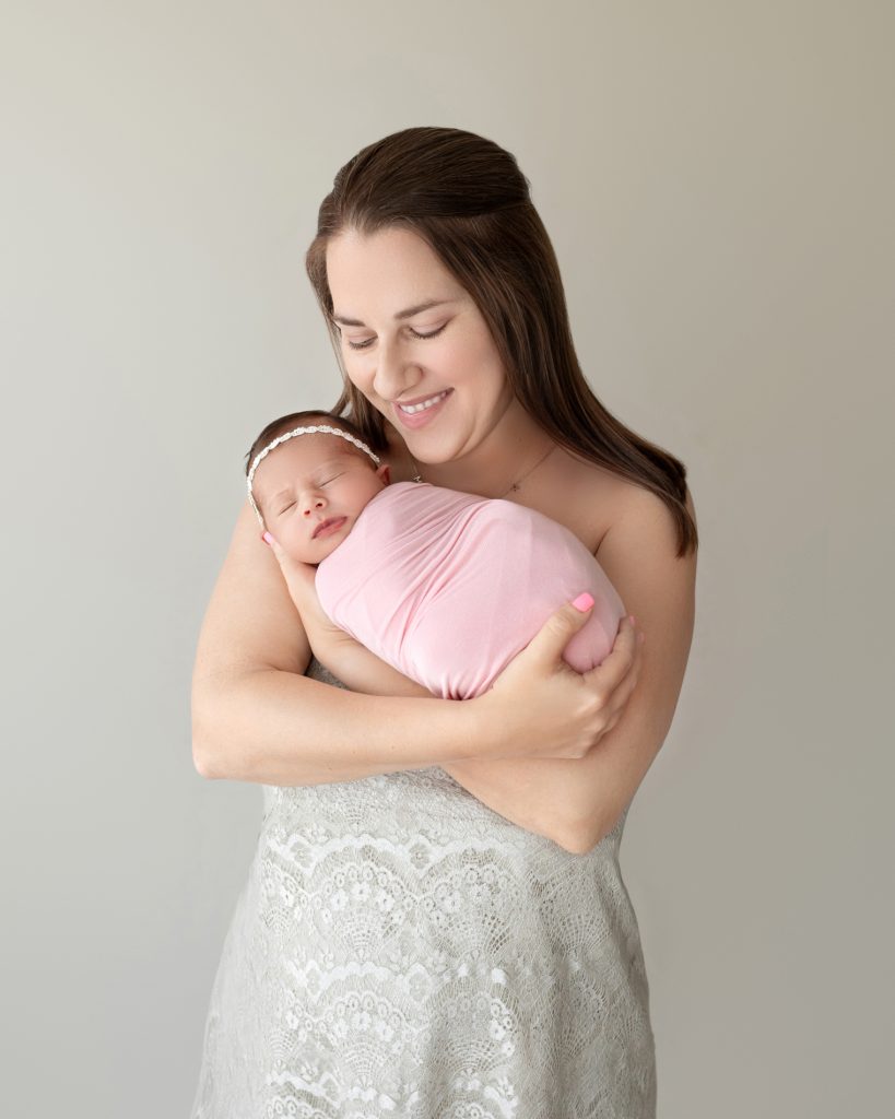 Mommy and Me Newborn Photo with Baby Girl
