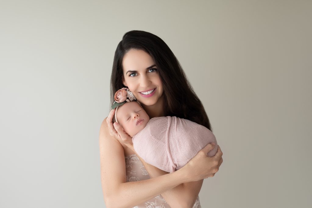 Mommy and Me Newborn Photo with Baby Girl